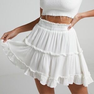 Showpo White Outside The Line Skirt